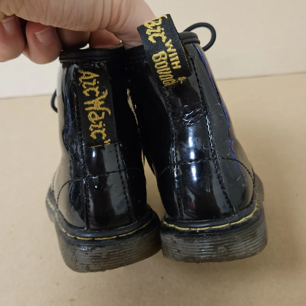 Dr. Martens 1460 Combat Lace Up Boots Patent Leather Toddler Size 9